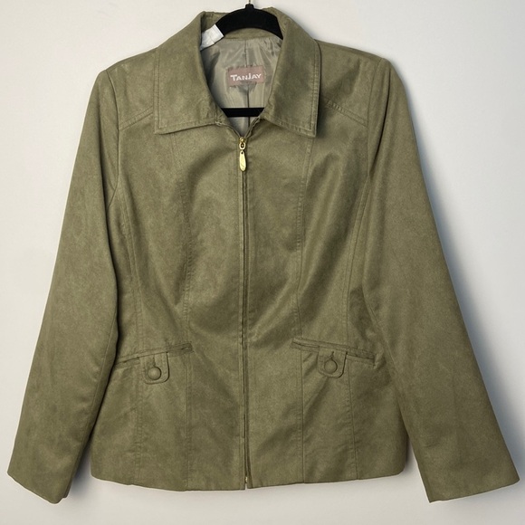 Tanjay / Faux Suede Green Jacket - Picture 2 of 7